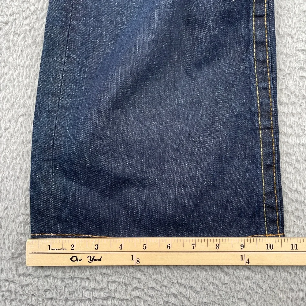 True Religion Jeans Mens 38 Blue Bobby Straight Dark Wash Horseshoe Stitching